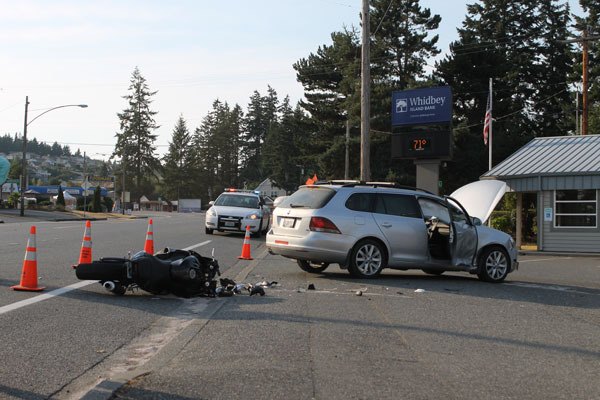 The scene of the accident involving Langley resident and motorcyclist Jason Shoudy and Clinton resident Dave Braathen.
