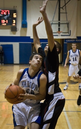 Falcon Jordan Thornley had a big night in the boys 57-49 loss to Archbishop Murphy Tuesday. His two quick