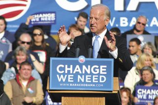 Democratic vice-presidential candidate Sen. Joe Biden speaks to an overflow crowd at Tacoma’s Cheney Stadium on Sunday.