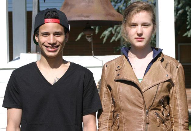 Anthony Banks and Colleen Klock take a break from classes at South Whidbey Academy in the alternative school’s last few weeks of the school year. Banks