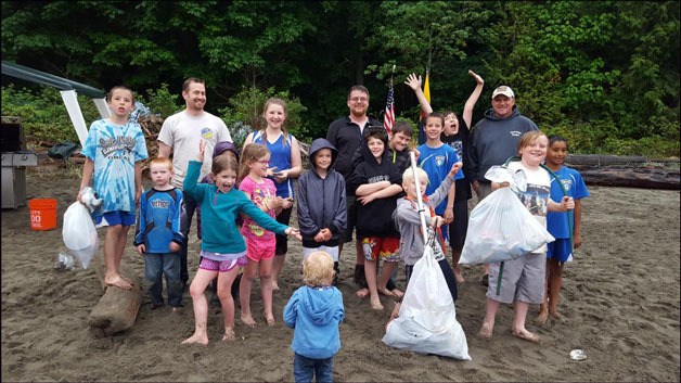 South Whidbey Cub Scout Pack 57 did a beach clean-up contest along Saratoga Passage in mid-May.