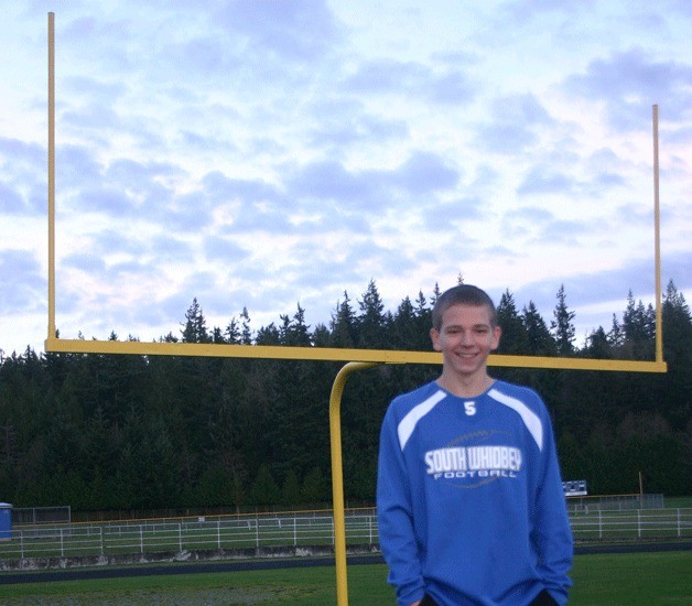 Cameron Coupe kicked his way to first team all-Cascade Conference with 16 extra points and two field goals. The sophomore received the nomination in his first year of varsity football for the South Whidbey High School Falcons.