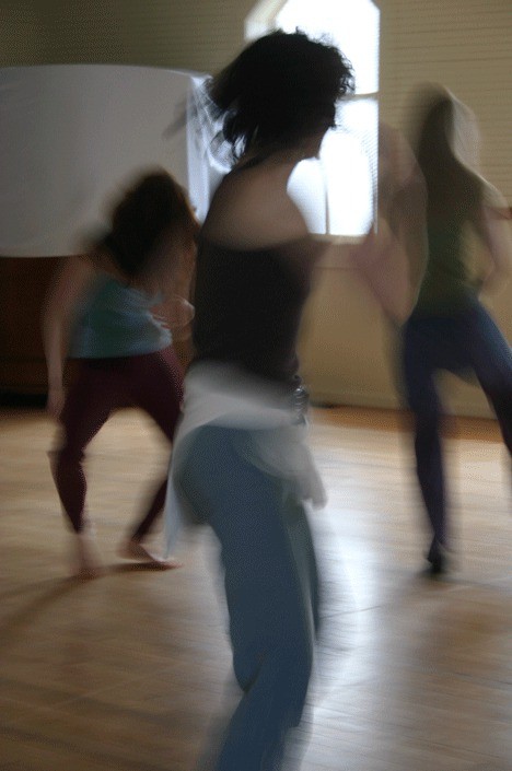 Dancers gather at the Deer Lagoon Grange Hall every Monday morning and evening for the 5Rhythms Wave class taught by Christine Tasseff.