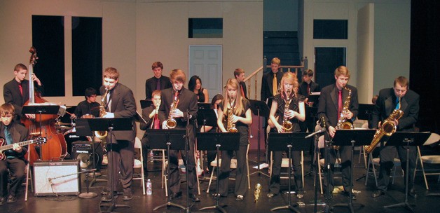 The award-winning South Whidbey High School Jazz Ensemble performed to an appreciative audience at WICA on Saturday