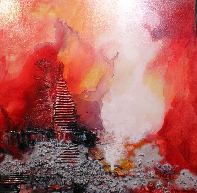 “Lost Innocence” by Shirley Ashenbrenner shows the artist’s exploration of subject matter through color and media. The artist's work is on display at the Unitarian Universalist Congregation of Whidbey Island Gallery through January and February.