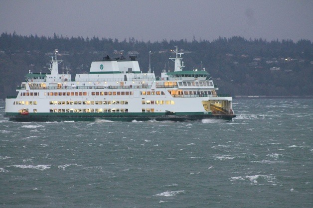 The M/V Tokitae cruises through choppy