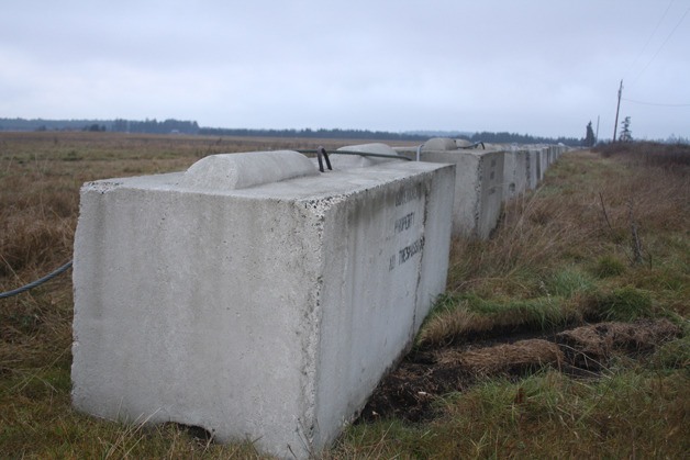 Cement blocks like these at Outlying Field Coupeville