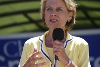 Gov. Christine Gregoires taks a few shots at the Bush administration and Dino Rossi