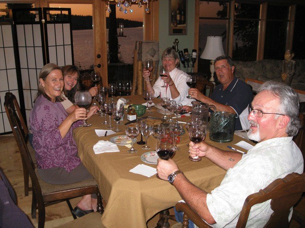 Wine tasters Karen Carbone