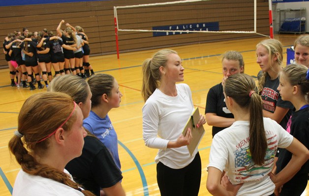 South Whidbey Falcon volleyball C-team coach Amanda Spalding