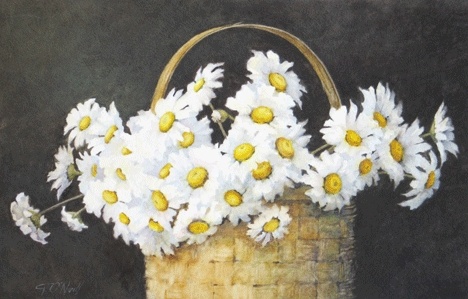 'Basket of Daisies' by artist Ginny O'Neill will be shown at the Artists of South Whidbey annual show and sale at the Island County Fairgrounds July 18 and 19.