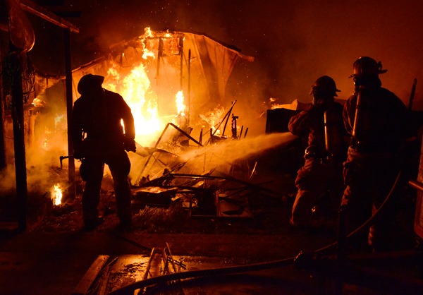 Nobody was injured when a mobile home on Race Road burned to the ground Sunday night. Chief Ed Hartin with Central Whidbey Island Fire and Rescue said the doublewide was vacant and was undergoing renovations. The owners were in Arizona.