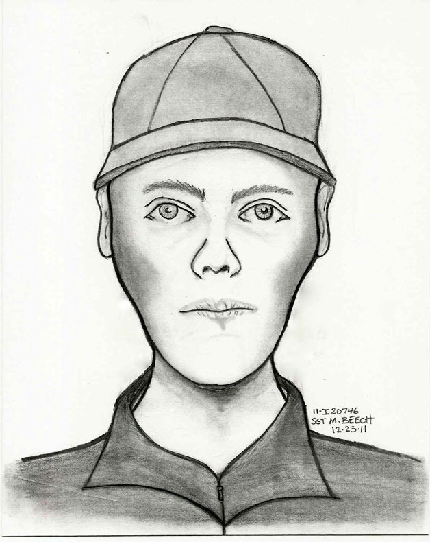 The Island County Sheriff's Office released this sketch Tuesday of the man suspected of breaking into a South Whidbey home on Dec. 21.