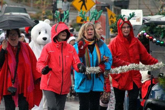 Members of the Langley Main Street Association donned antlers during the ninth annual Holly Jolly Parade