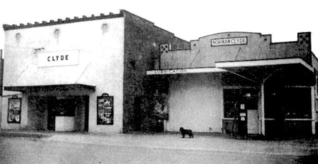 The Clyde Theatre and Norman Clyde Motors on First Street in downtown Langley in 1937