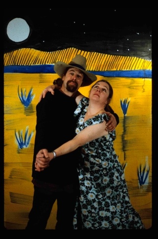 Bruce Morrow and Buffy Cribbs dance in celebration of  30 years of art and marriage.