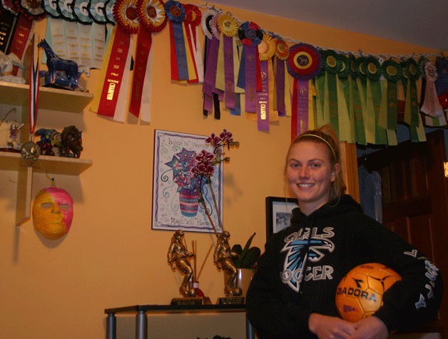 Makenzie Peterson added a second team all-conference soccer award to her wall of ribbons