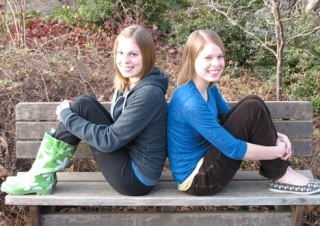 The Bosman twins — Cassie on the left