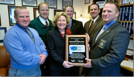Rep. Barbara Bailey stands with Brian Cassady