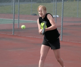 Falcon tennis player Lindsey Newman is on the cusp of making South Whidbey High School history in May by becoming the first individual three-time state tennis champion. Of course