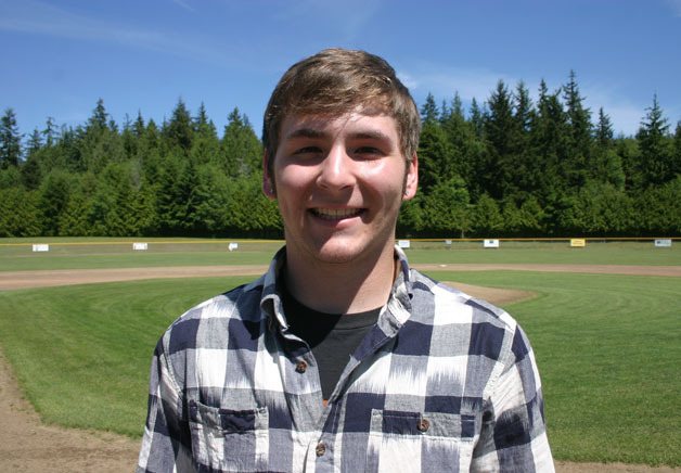 Aaron Curfman has lots to smile about after being voted to the first team all-Cascade Conference as a utility player.
