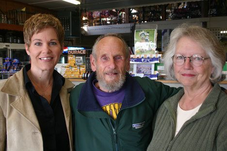 Kate Buzard and Tom and Mary Coupe at the Greenbank Store. “It’s a one-of-a-kind place