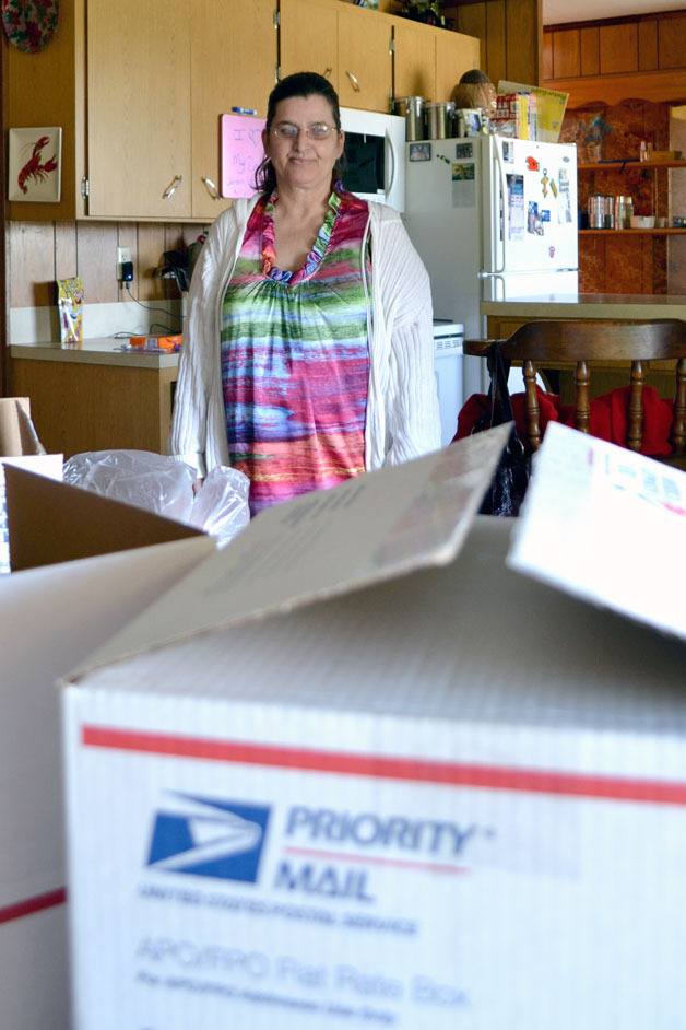 Packages are taking over the Freeland home of Carol Briggs