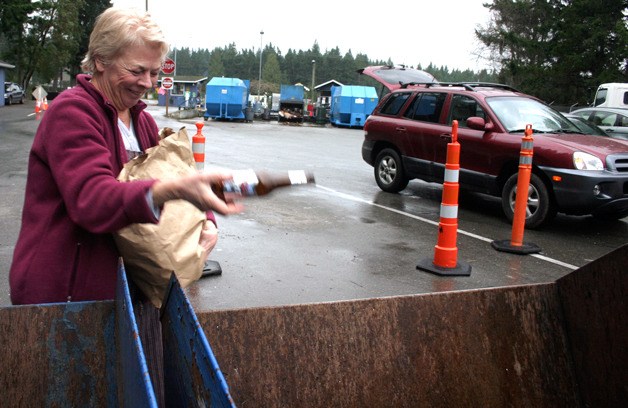 Carolyn Musgrove sorts her recycling at the Bayview Transfer Station