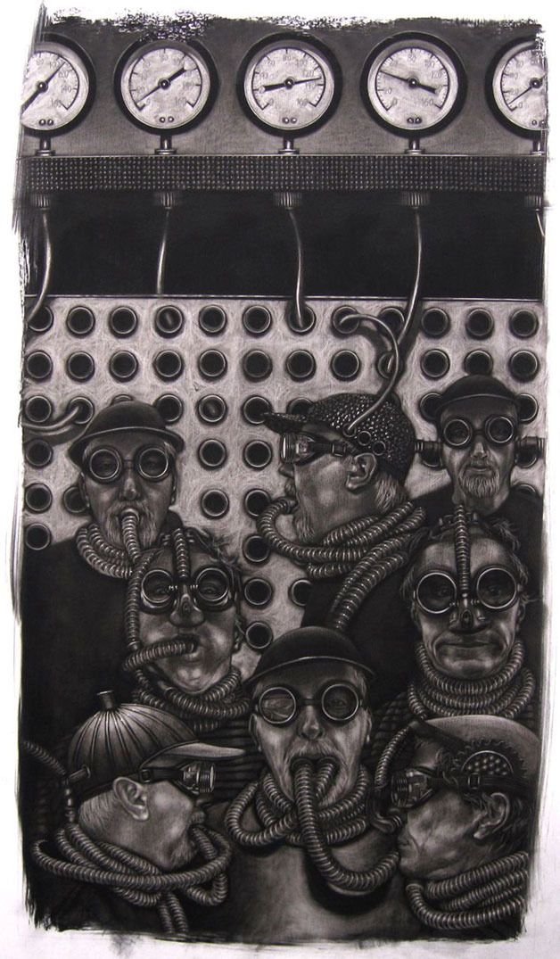 Evelyn Woods’ charcoal piece titled “Steve And Tom” will be in MUSEO's Steampunk show Jan. 21 through Feb. 28.