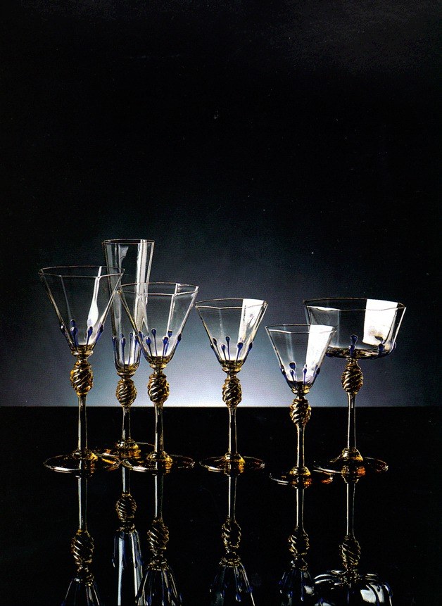 Davide Fuin’s goblets are known all over the world as the most masterful of the Italian glass art form.