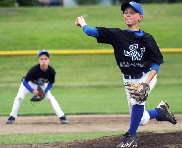 Will Simms pitches during the Little League All-Star Tournament last year in Mount Vernon. South Whidbey Little League will host the 9-10 year-old division tournament in June.