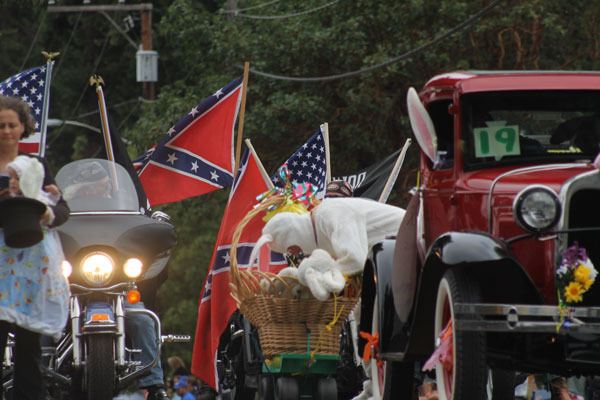 American Legion Riders drive along as part of the Whidbey Island Fair parade on Langley Road toward the Island County Fairgrounds on Saturday