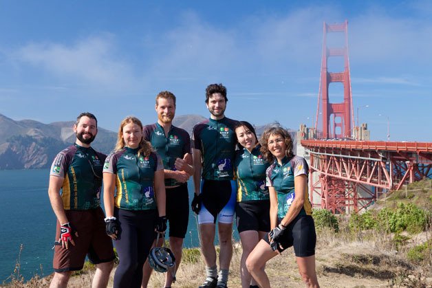 Ndoto Project’s  “S2SF “cyclists reach their Golden Gate destination on Sept. 17 after leaving Seattle Sept. 3. The riders include Josh Parkinson