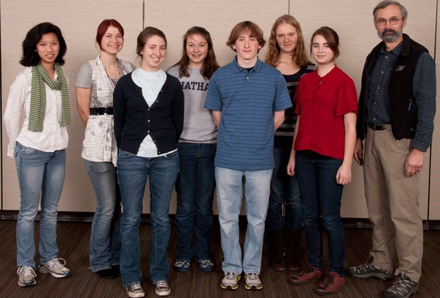 Members of the South Whidbey Hi-Q team include in front row: Claire Hofius