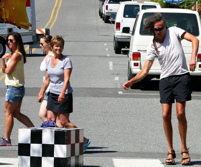 An attendee dances to the beat of marimbas Sunday afternoon.
