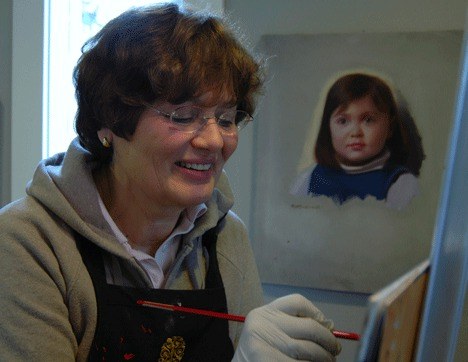 Painter Cary Jurriaans works in her Langley studio.