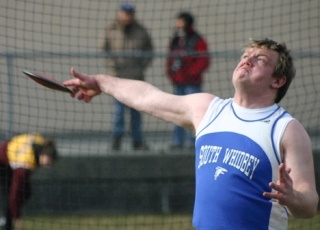 Falcon Jackson Engstrom hurls the discus Thursday during the jamboree.