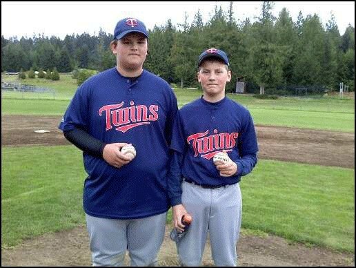 Max Divina (left) and Charlie Patterson (right) owned the pitcher's mound against two North Whidbey Little League teams on Saturday. Both majors-division pitchers threw back-to-back no-hitters.