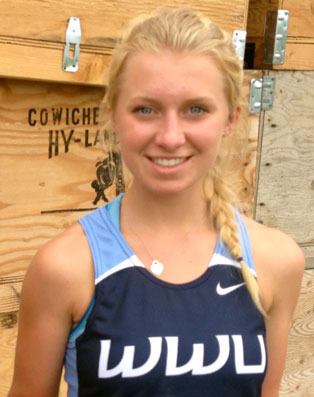 Lillianna Stelling celebrates after placing first in the women’s 4