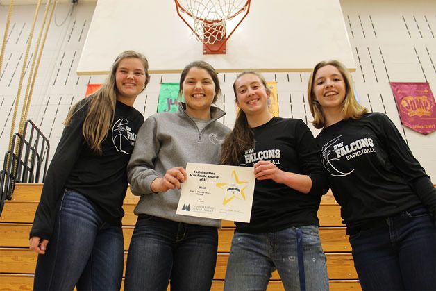 South Whidbey girls basketball players Kinsey Eager