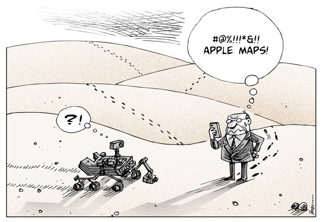 The new iPhone maps app has a few issues.