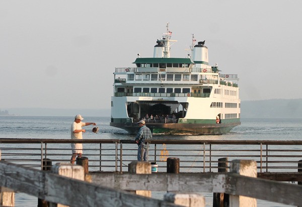 The Tokitae approaches the Mukilteo ferry terminal. The vessel is out of service this week for re-certification of on-board safety equipment