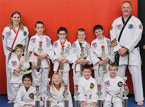 Students of Armstrong’s Taekwondo competed in a regional competition on Saturday. Back row