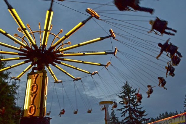 Attendees of the 89th annual Whidbey Island Area Fair enjoy the Yo Yo ride on opening day Thursday
