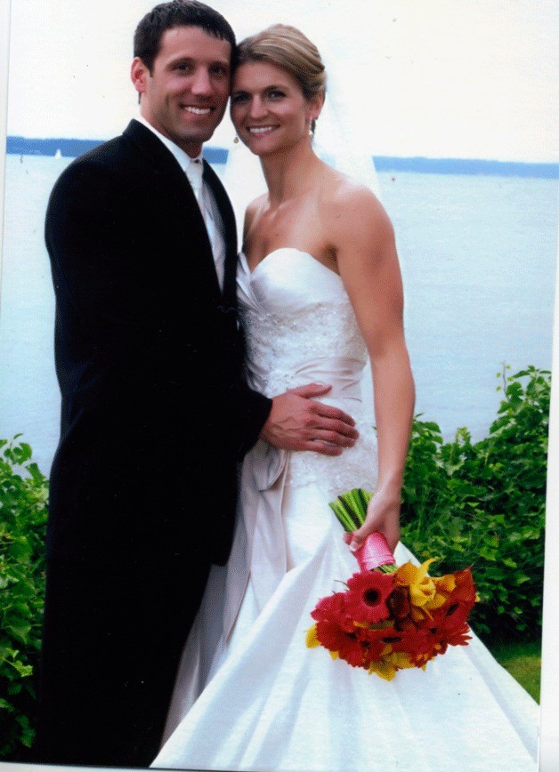 Michael Delmonte and Codi Walker on their wedding day in Seattle in August 2010.