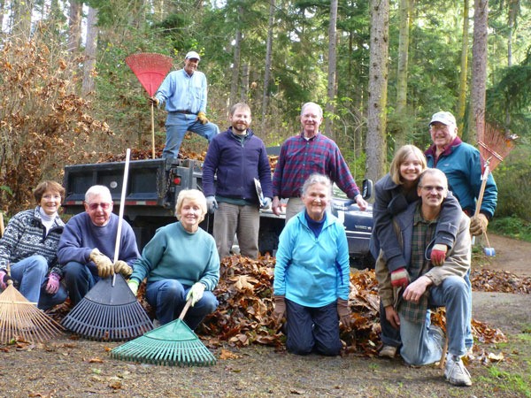 After a day of raking leaves from the campsites at South Whidbey State Park
