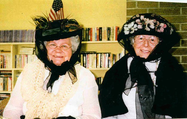 This archival photograph shows Elsie Olkonen and Eva Simmons