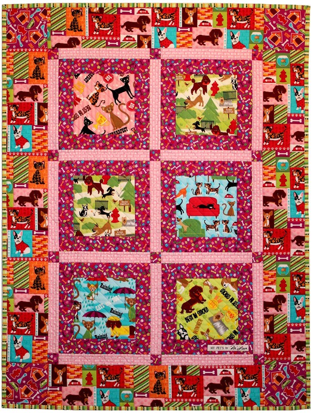 M’Liss Rae Hawley’s “My Pets Quilt” is reflective of the fabric designer and author's love of animals.