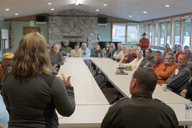 Around 60 people attended a community meeting on Monday night at Clinton Community Hall to address drug activity and homelessness. Residents voiced frustration with drug activity happening both in neighborhoods and in public areas.