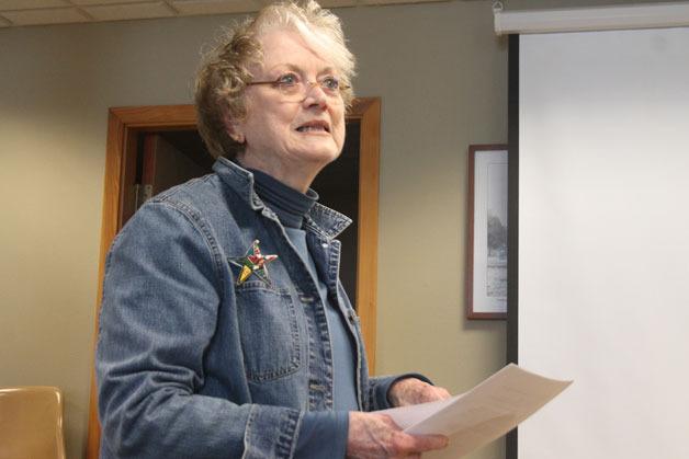 Ann Medlock addresses the Langley City Council on Monday about the need for a standing ethics commission.